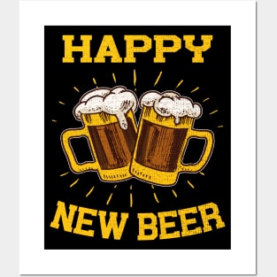 Happy New Beer Funny Happy New Year Posters and Art